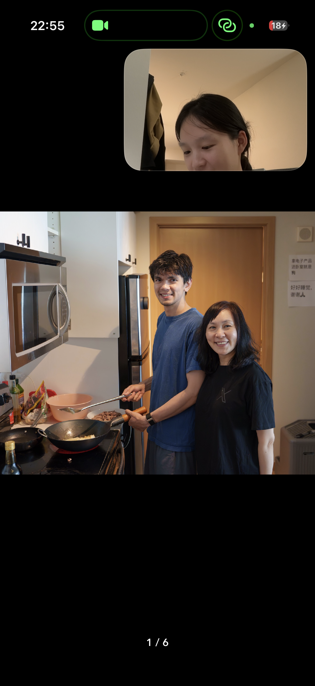 Cooking together in the kitchen.