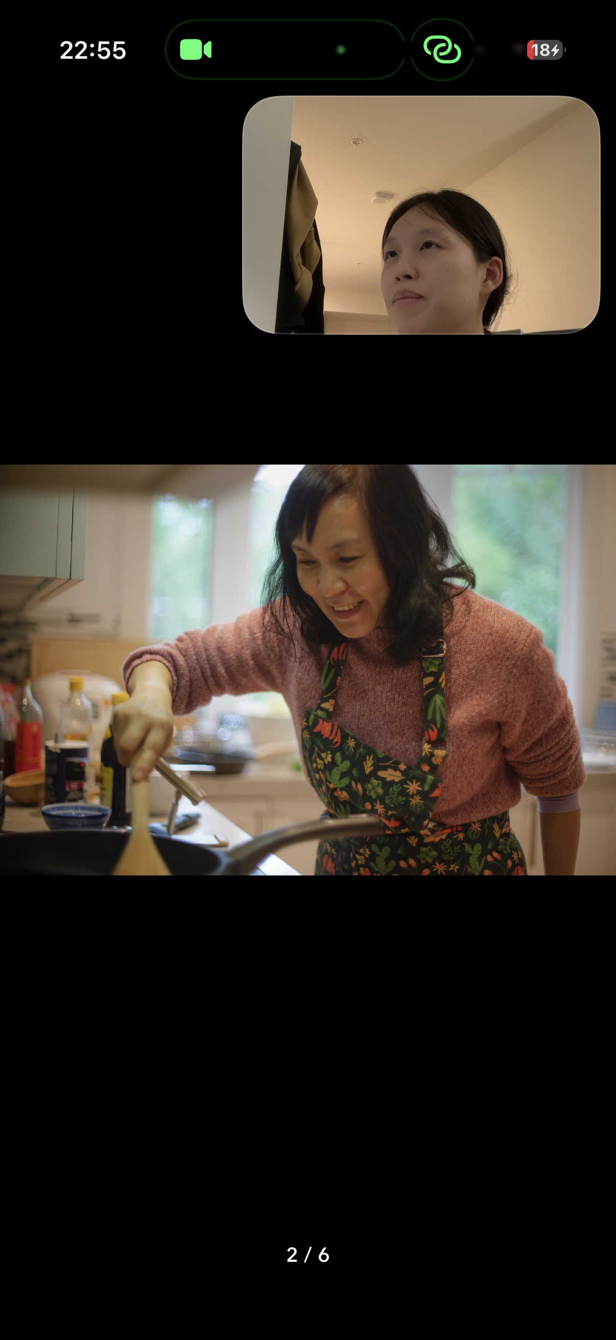 Stirring food in the kitchen.