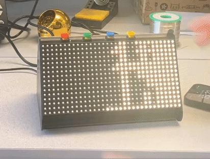 The displayed digits reconstructing as the clock returns from vertical to horizontal.