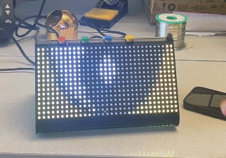 A Tai Chi image scrolling across the three LED panels in Zen mode.