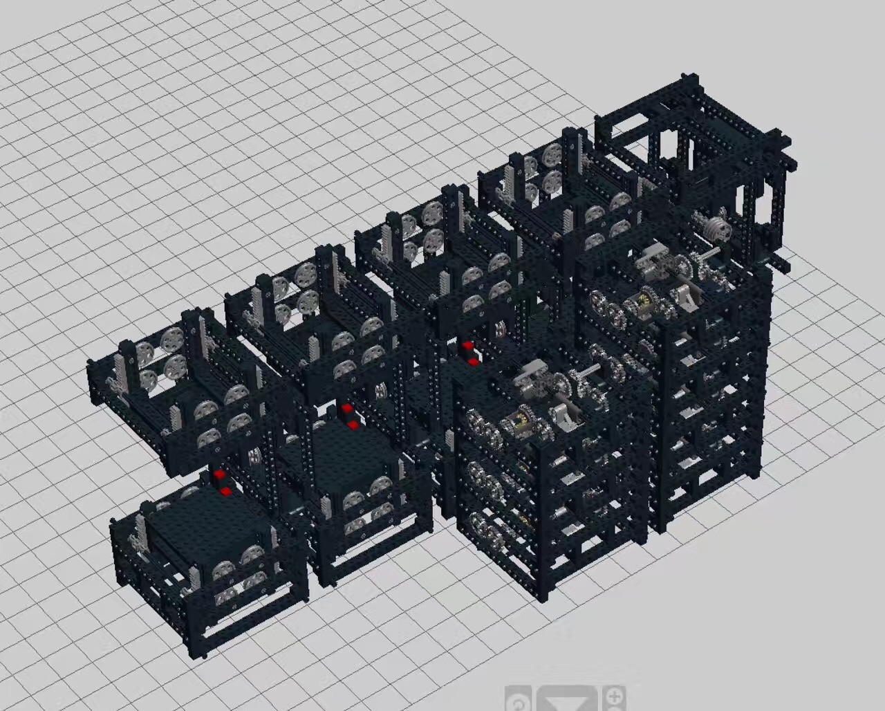 The complete LEGO mechanical writing machine.